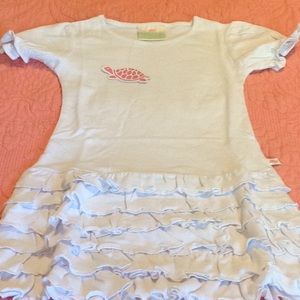 Lolly Wolly Doodle White Knit Dress Ruffled Skirt